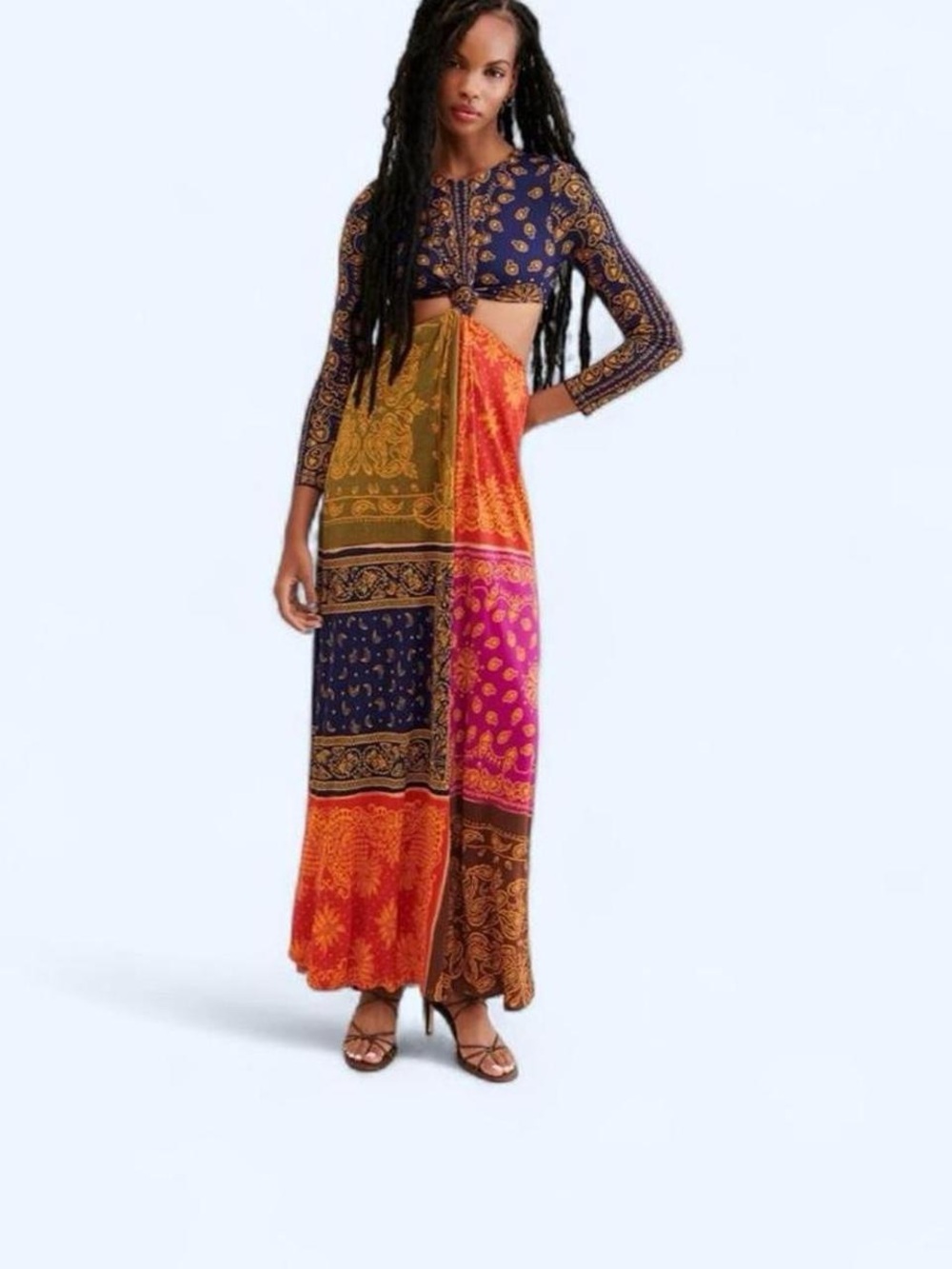 FARM RIO - BANDANA DREAM CUT OUT MAXI DRESS